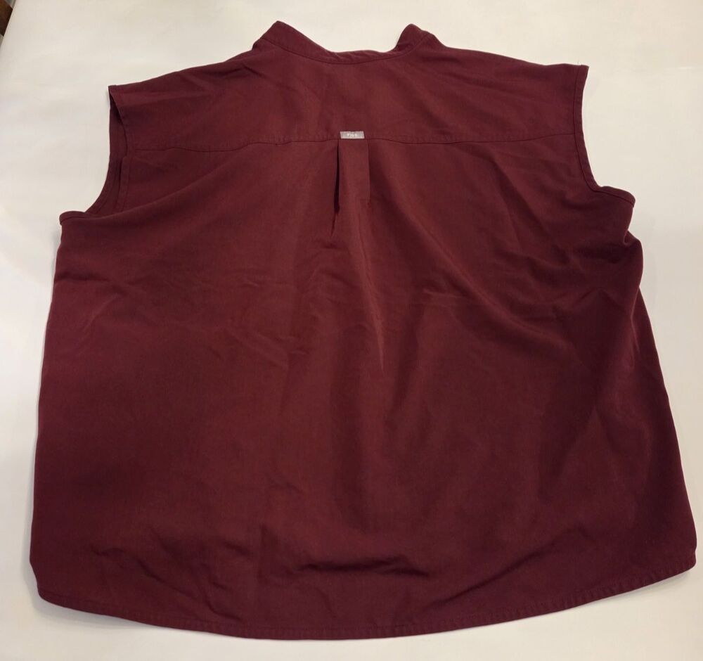 Figs Rafaela Scrub Top Womens XXL Burgundy Sleeveless Medical Uniform Nurse - Picture 2 of 7